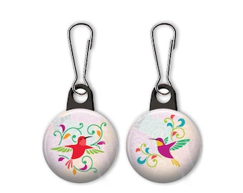 Hummingbird zipper pull.  Hummingbird charm.  Bird charm.