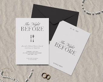 Modern Classic Rehearsal Dinner Invitation Template: Elegant Minimalist Design (Editable Template)