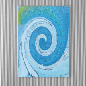 Blue Ocean Abstract Art, Digital Wall Art Print, Nautical Wave Painting, Sea-Inspired Home Decor,Coastal Printable Artwork, Instant Download