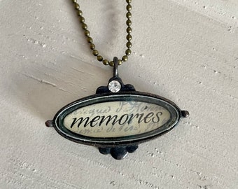 Ronnie - memories shadowbox necklace - inspirational necklace - memories charm necklace