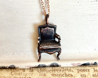 Empty chair necklace - victorian chair charm