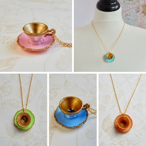 Alice in Wonderland Tea Cup Necklace Miniature tea cup necklace original Alice in Wonderland Teacup Necklace image 1