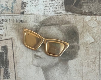 Vintage brass sunglasses pin