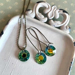 Colorful Swarovski pendant, earrings or set - Muticolored Swarovski - rainbow Swarovski