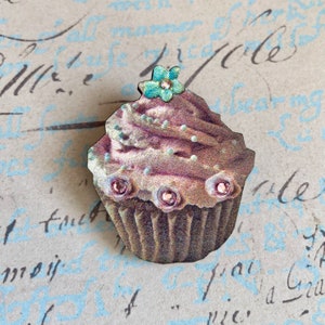 Hattie cupcake brooch crystal brooch Cupcake pin cupcake accessories cupcake jewelry Cupcake 6