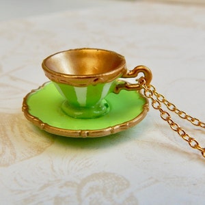 Alice in Wonderland Tea Cup Necklace Miniature tea cup necklace original Alice in Wonderland Teacup Necklace image 5