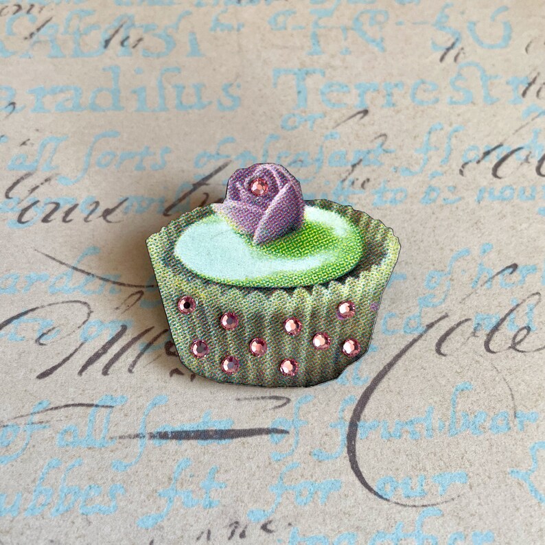 Hattie cupcake brooch crystal brooch Cupcake pin cupcake accessories cupcake jewelry Cupcake 2