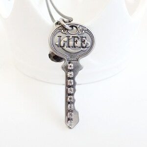 Katherine - life key - antique style key necklace crystals -  key necklace