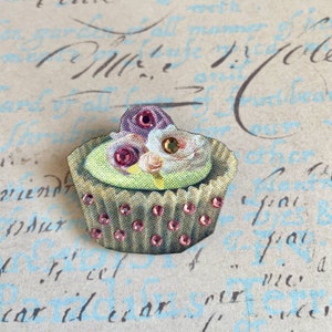 Hattie cupcake brooch crystal brooch Cupcake pin cupcake accessories cupcake jewelry Cupcake 4