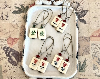 Mahjong tile earrings your choice