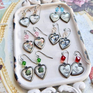 Valentine's Day heart earrings Love You crystal heart earrings I love you earrings image 3