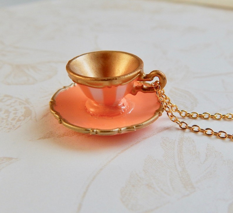 Alice in Wonderland Tea Cup Necklace Miniature tea cup necklace original Alice in Wonderland Teacup Necklace image 4