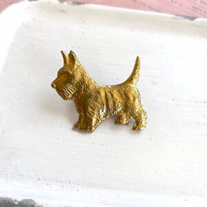 Vintage Brass Scotty Dog Pin - Scottish Terrier Brooch