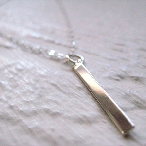 Silver Bar Necklace- Silver Stick Necklace, Silver Bar Pendant Necklace, Everyday Necklace, Modern Silver Necklace, Silver Layering Necklace