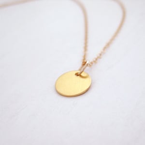 Gold Dot Necklace, Gold Disc Necklace, Drop Charm Necklace, Everyday Necklace, Minimal Necklace, Gold Chain Necklace, Round Circle Necklace