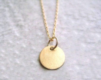 Gold Dot Necklace, Gold Disc Necklace, Drop Charm Necklace, Everyday Necklace, Minimal Necklace, Gold Chain Necklace, Round Circle Necklace