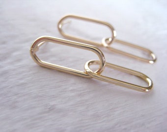 Gold Link Earrings-  Link Post Earrings, Gold Chain Link Earrings, Oval Link Earrings, Link Earring Posts, Paperclip Earrings, Link Earrings