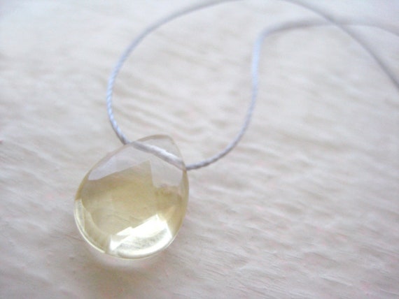Quartz Cord Necklace- Nylon Cord Necklace, Citrine Quartz Necklace, Everyday Jewelry, Delicate Necklace, Layering Necklace, Modern Jewelry