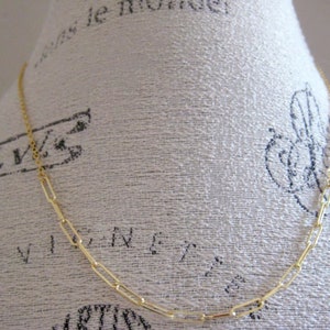 Gold Link Chain Necklace-Gold Paperclip Chain, Everyday Necklace, Layering Necklace, Minimalist Necklace, Gold Cable Chain, Dainty Chain