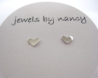 Silver Heart Post Earrings, Sterling Silver Heart Stud Earrings, Heart Studs, Dainty Earrings, Dainty Heart Earrings, Everyday Stud Earrings