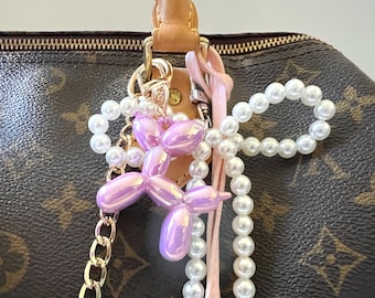 Pingente de bolsa com animal de balão, Pingente de bolsa com cachorro de balão, Chaveiro de animal de balão, Pingente de chaveiro, Joia para bolsa, Pingente de cachorro roxo, Pingente para iPhone