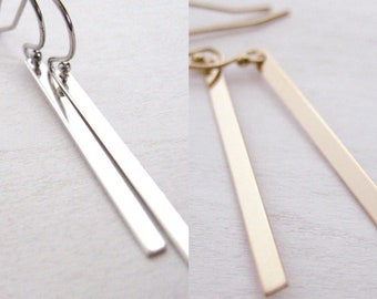 Orecchini a barra in oro/argento sterling