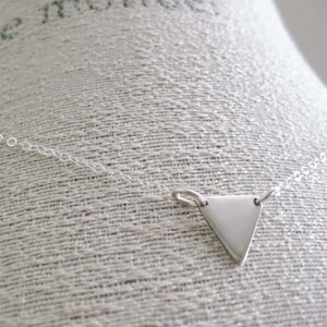 Silver Triangle Necklace- Simple Everyday Jewelry, Charm Necklace, Geometric Necklace, Silver Layering Necklace, Silver Triangle Charm