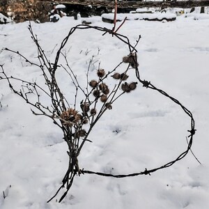 rustic antique rusty barbed wire hearts wall decor, cottage core,