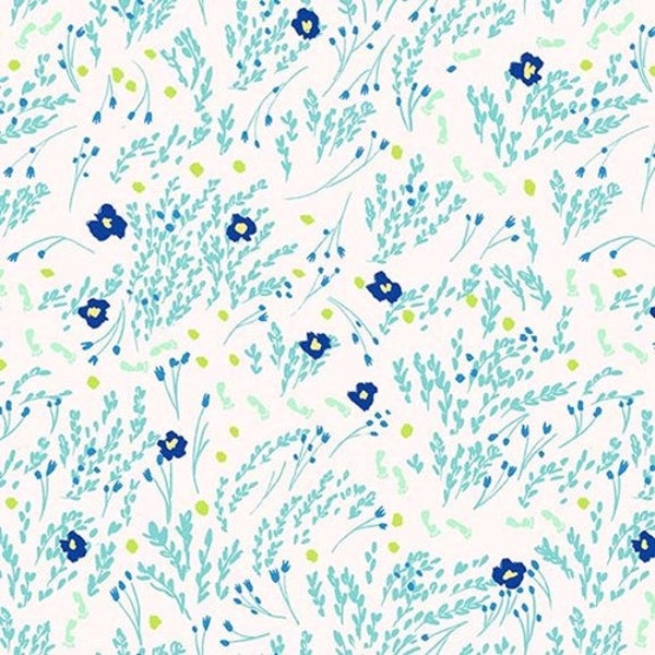 Michael Miller , Sarah Jane, Wee Wander Meandering in Seafoam.  Sarah Jane Studio - 1/2 yrd