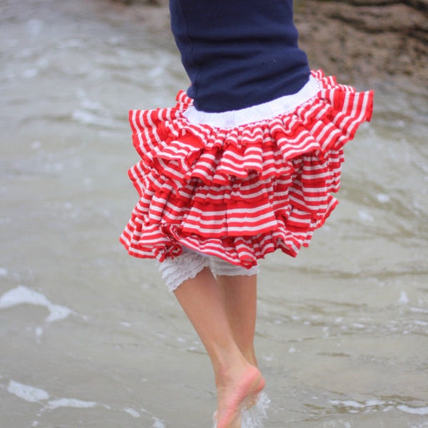 Nautical Ruffle Skirt Outfit - Sizes 6mth 9mth 12mth 18mth 2T 3T 4T 5T 6yr