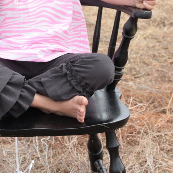 New Fall/Winter 2011- Gray Ruffle Pants/Leggings - Sizes 6mnth to 6yrs