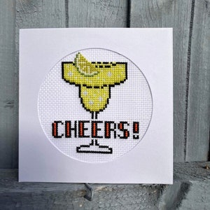 Margarita Cocktail - Cross Stitch Card Making Kit - Cheers - Verjaardag jubileum Bedankt