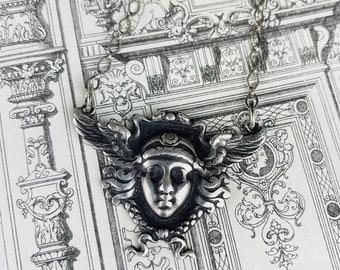 Loved To Death Art Nouveau Sterling Medusa Necklace