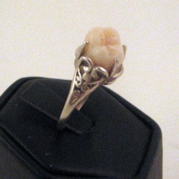 LOVED TO DEATH Memento Mori Genuine Human Tooth Ring Sterling Prong Setting