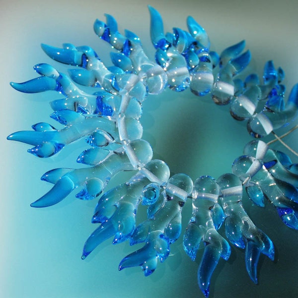 SALE - Ice Corals - Handmade Lampwork Glass Beads (SRA)