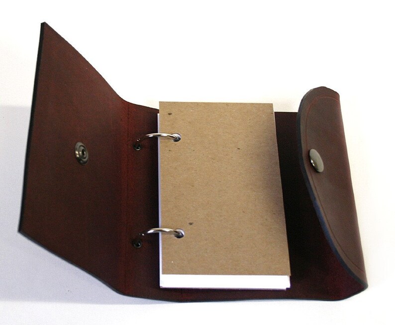Burgundy Leather Journal Ring Binder for 3x5 Index Cards with Etsy