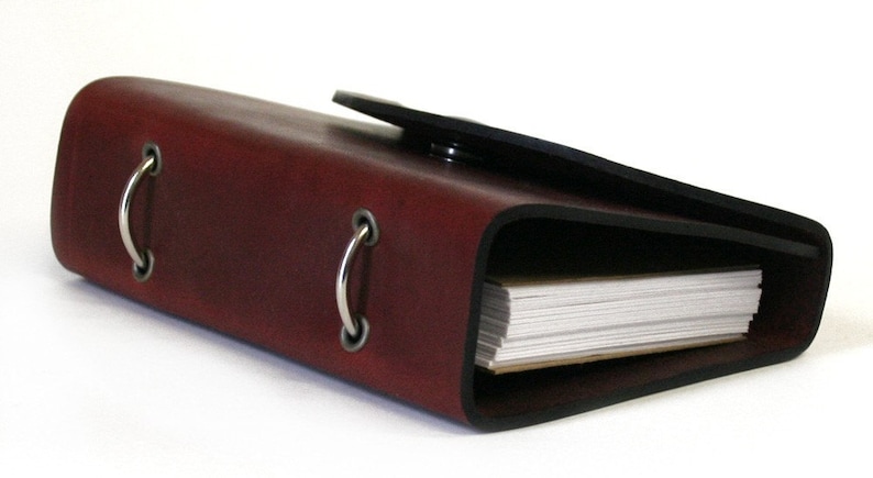 Burgundy Leather Journal Ring Binder For 3x5 Index Cards With Etsy