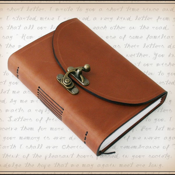 Brown Leather Journal with Antique Brass Closure