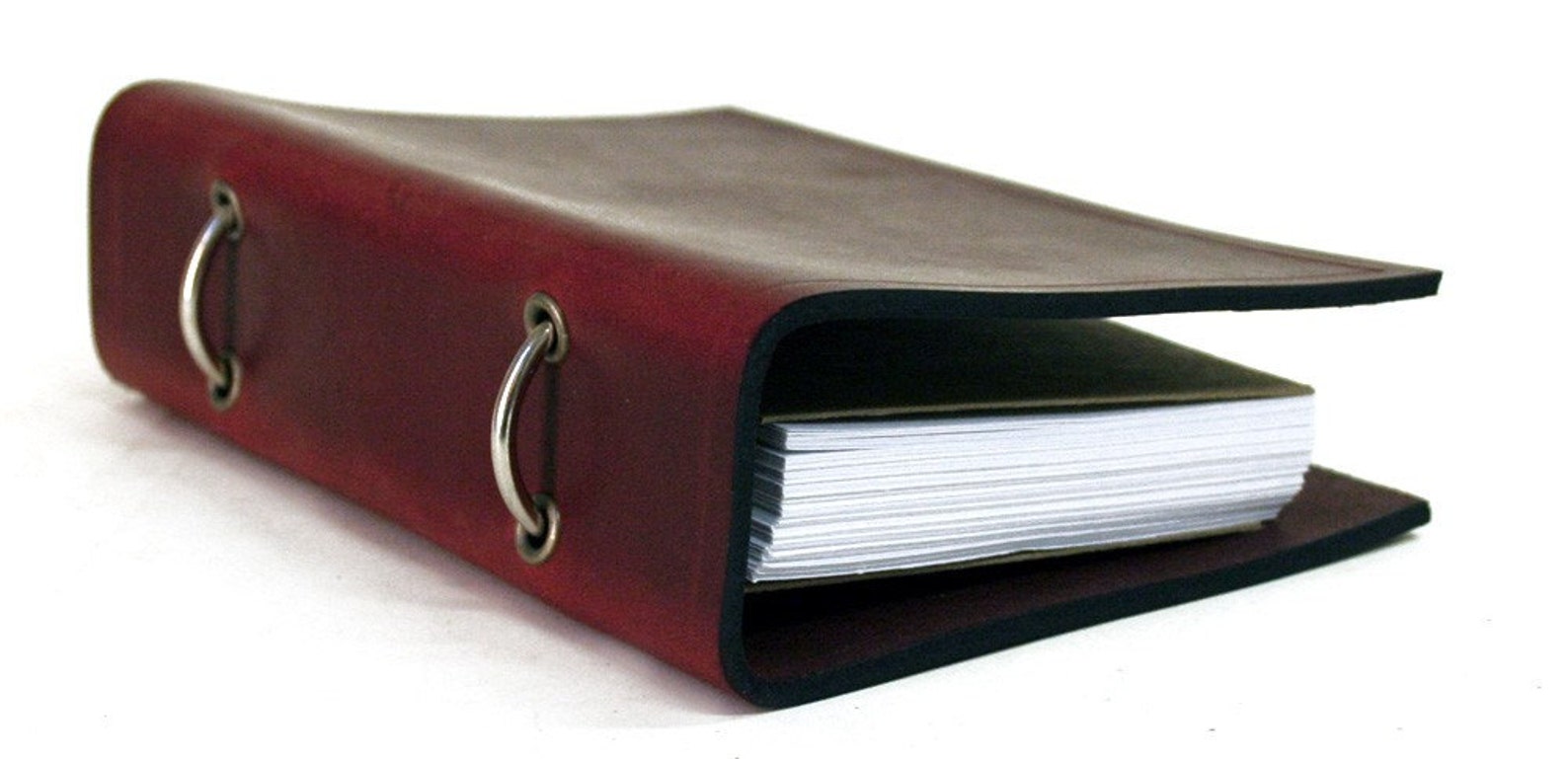 Burgundy Leather Journal Ring Binder for 3x5 Index Cards with Etsy