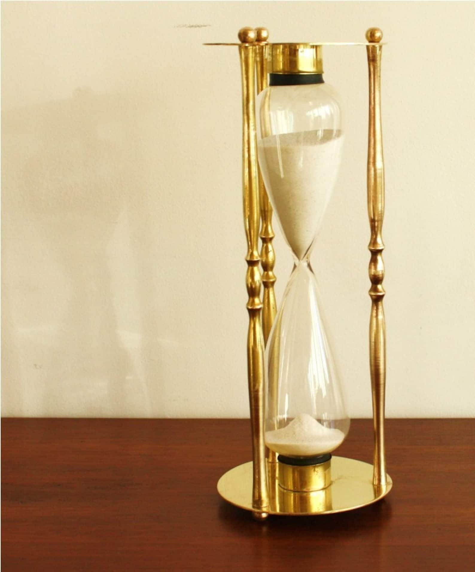 Large vintage brass hourglass 45 minutes Etsy