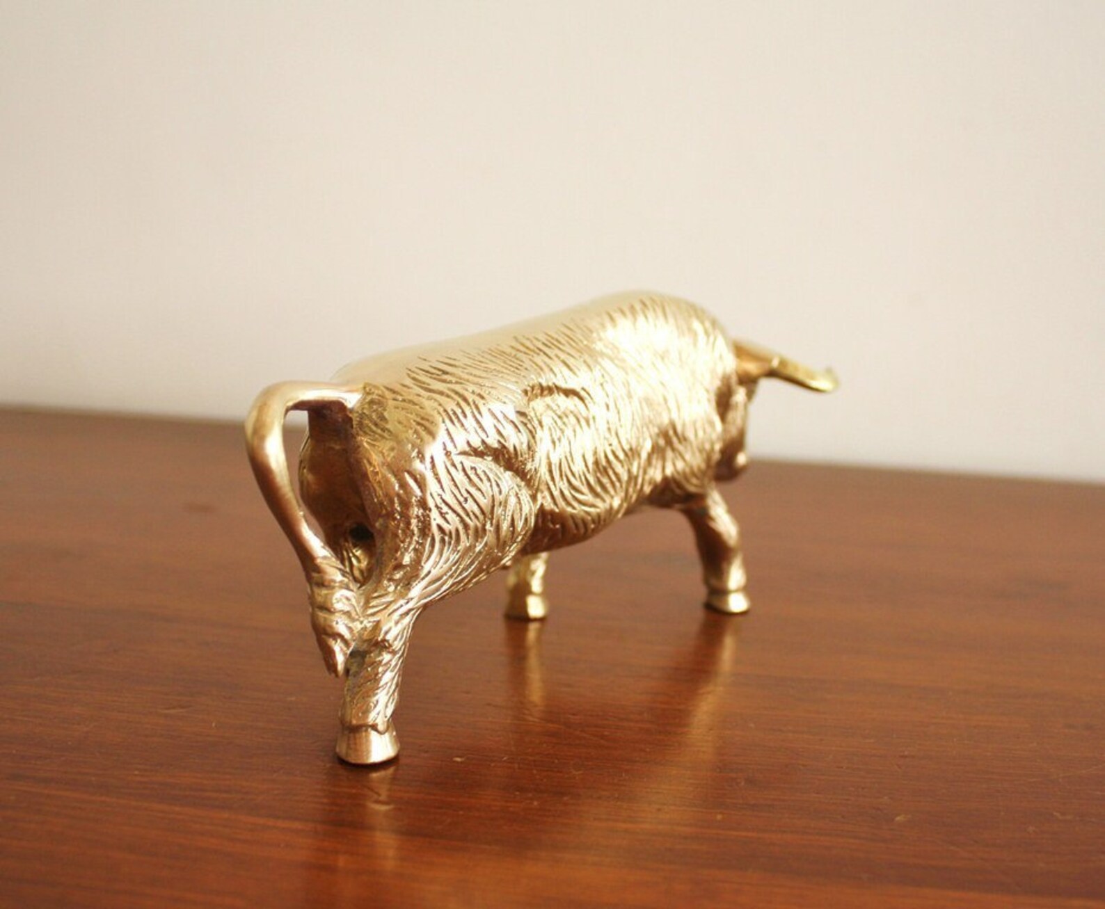 Vintage brass bull Etsy
