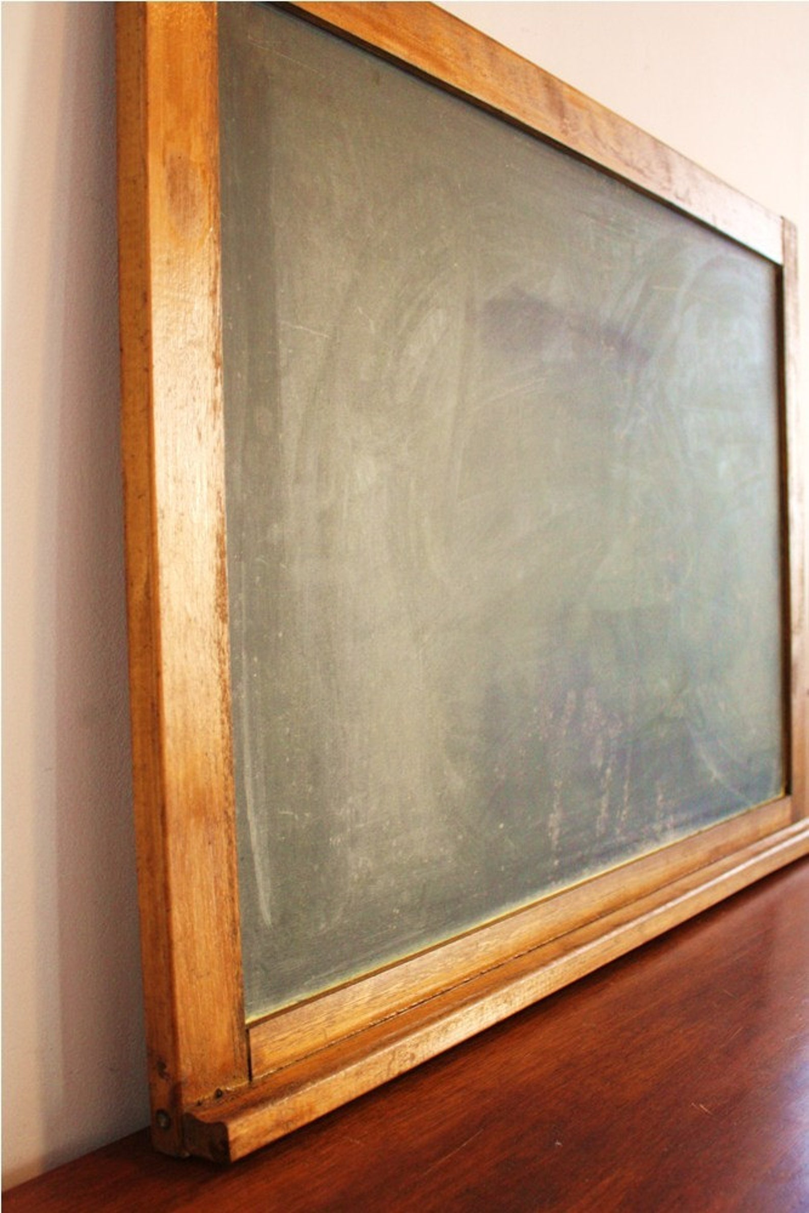 Large vintage schoolhouse chalkboard with wooden frame Etsy