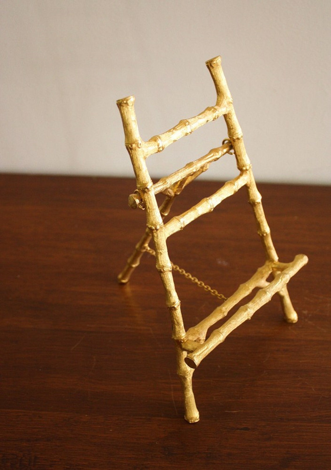 Vintage gold faux bamboo mini easel Etsy