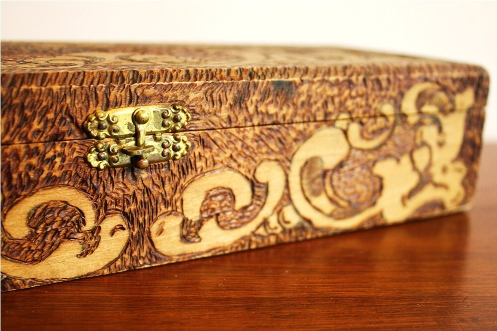 1907 Antique carved wooden box Flemish 681 Art Etsy