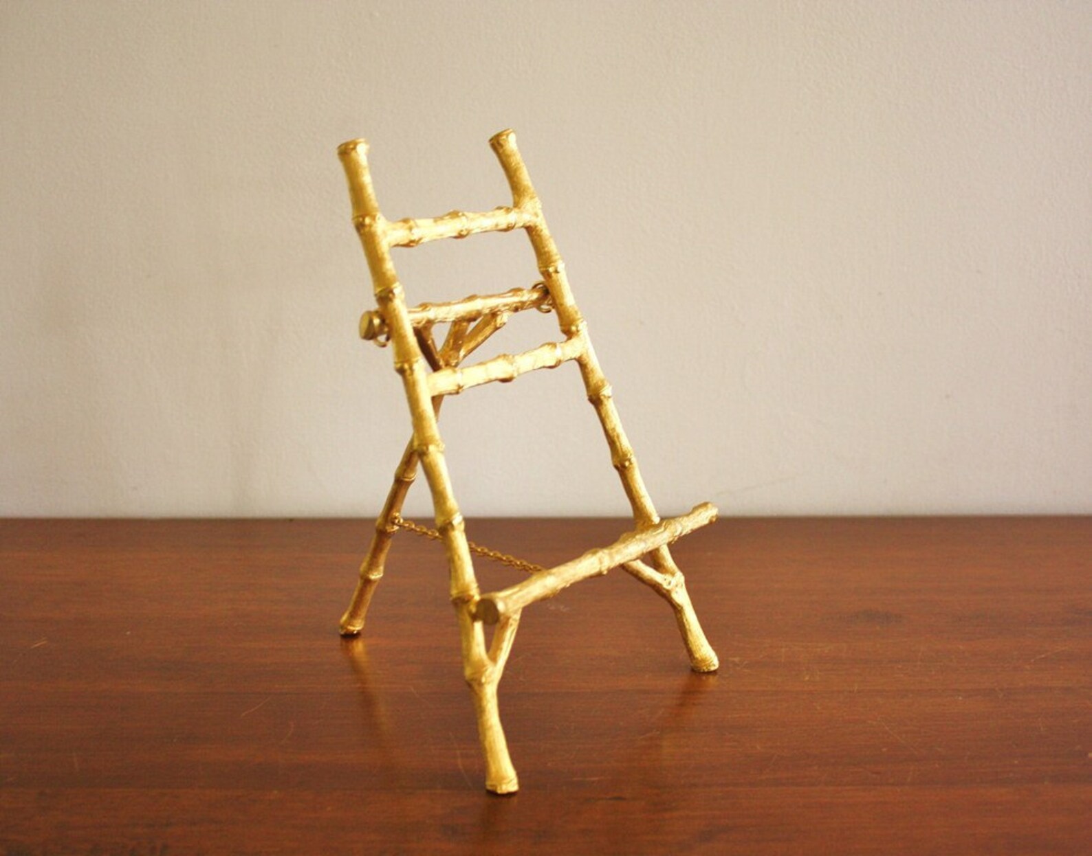 Vintage gold faux bamboo mini easel Etsy