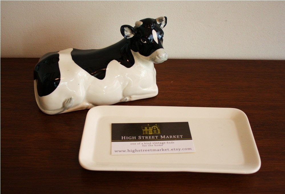 Vintage ceramic COW butter dish with lid Otagiri Japan Etsy