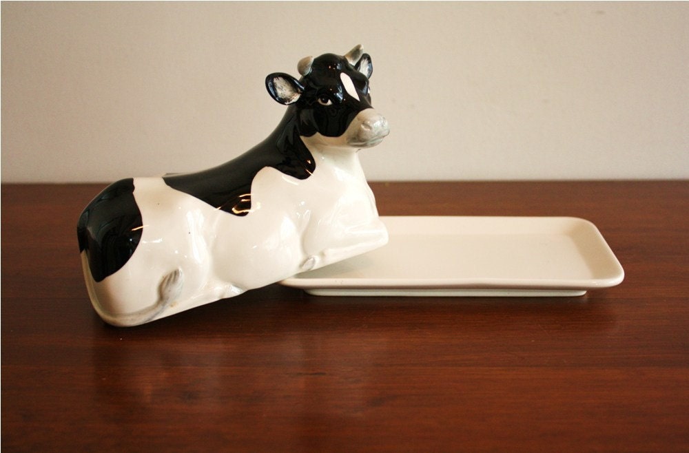 Vintage ceramic COW butter dish with lid Otagiri Japan Etsy