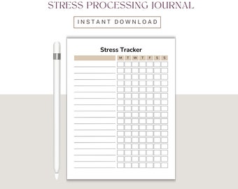 Stress Processing Journal, Mental Health Workbook, Anxiety Relief Notebook, Self Care Planner, Mindfulness Gift