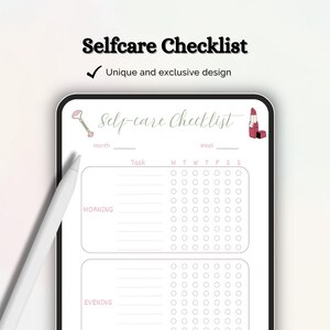 Selfcare Checklist Notepad, Wellness Journal, Daily To-Do List, Mental Health Planner, Self Care Gift