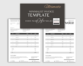 Sleek Minimalist Invoice Layout, Stylish Business Receipt Form, Professional Bill Template, Elegant Accounting Sheet